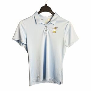 Adidas Disney Women Golf Shirt Daisy Duck Light Blue Short Sleeve Collared Large